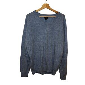 Jos. A. Bank 100% CASHMERE Mens Light Blue V-Neck  Sweater Size XL